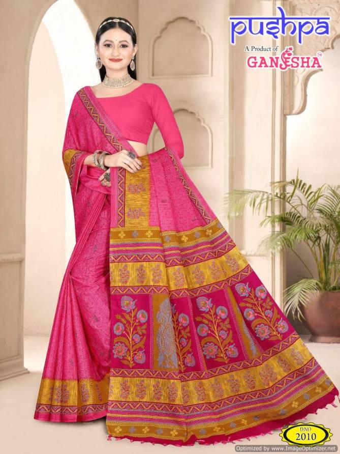 Pushpa Vol 2 By Ganesha Heavy Cotton Printed Daily Wear Sarees Suppliers In India